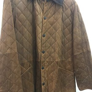 Men’s leather Barbour jacket